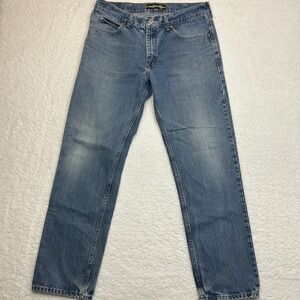 Lee Jeans Men's 34x32 (Fits 33x31) Blue Denim Regular‎ Fit Straight Leg Pants